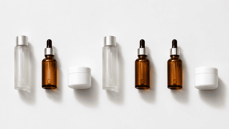 Seven evening skincare products arranged showing alternating glycolic acid and retinol nights with rest days — glycolic acid with retinol alternating protocol for mature skin